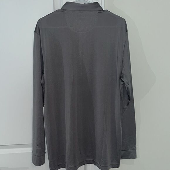 New Greg Norman Play Dry LS Shark Gray Black Stripe Polo Golf Shirt Men’s L NWT - Picture 6 of 6